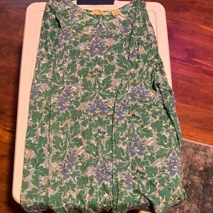 Floral Green and Blue Long Sleeve Top